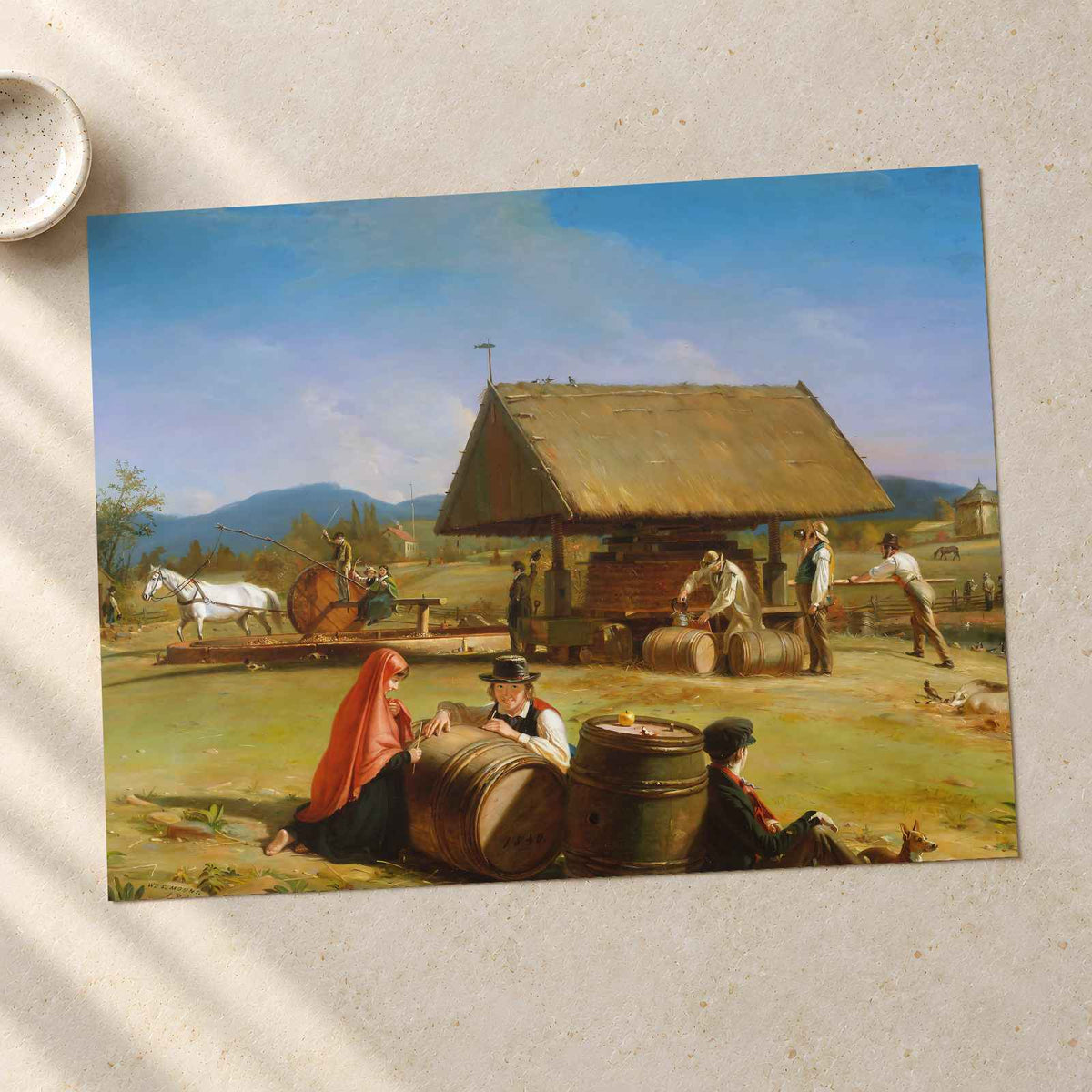 Cider Making fine art print by William Sidney Mount (1840)