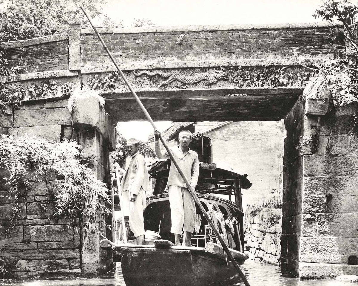 Canal Scene Near Shanghai, China restored photo print