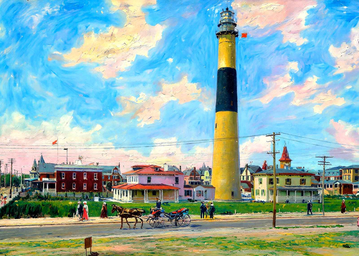 The Lighthouse, Atlantic City, NJ in 1901 art print