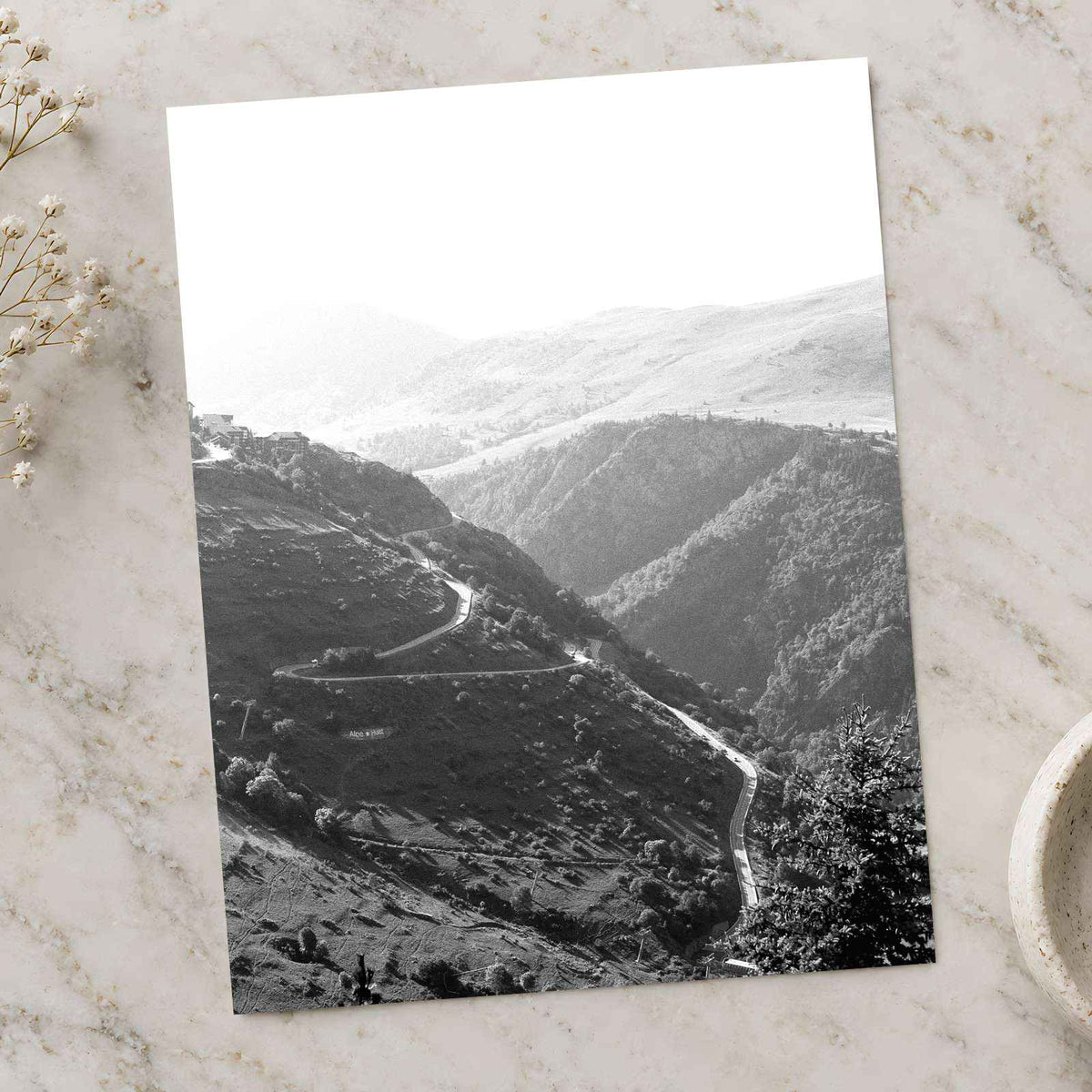 French Alps Black and White by Annie Spratt Photo Print Wall Decor