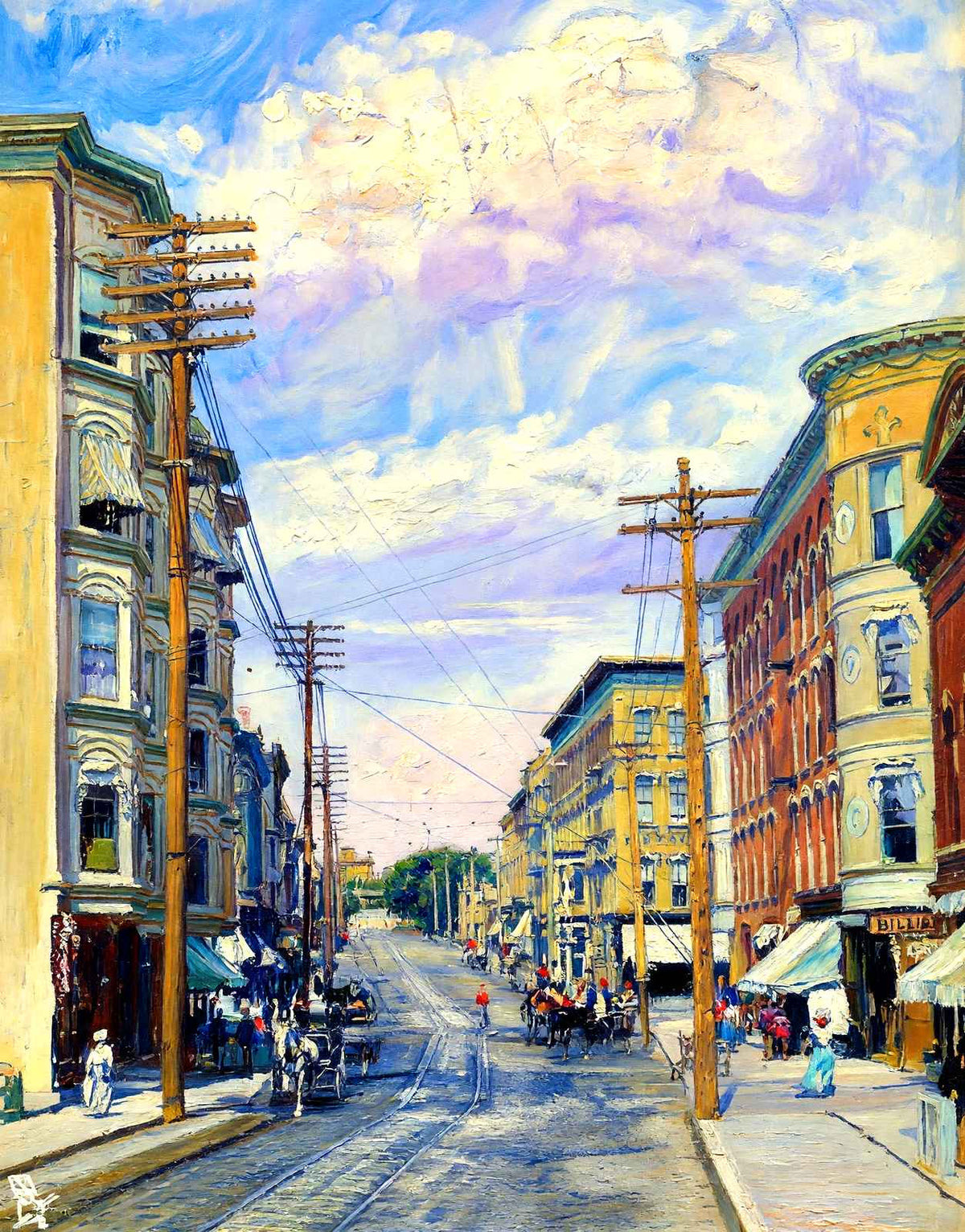Milwaukee Street, Janesville, WI in 1905 art print