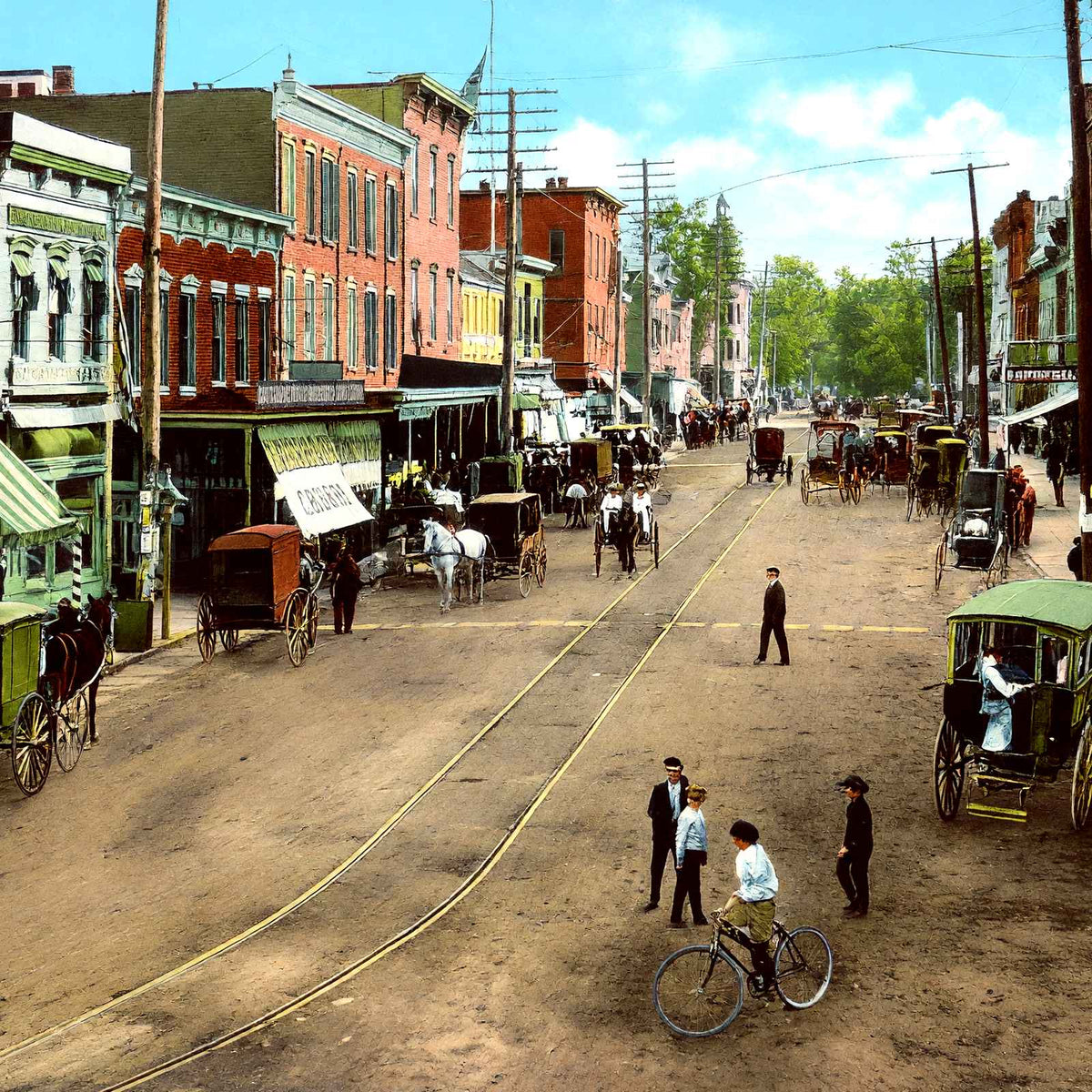 Broad Street, Red Bank, NJ in 1906 vintage print