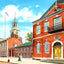 Independence Hall, Philadelphia PA in 1906 vintage print