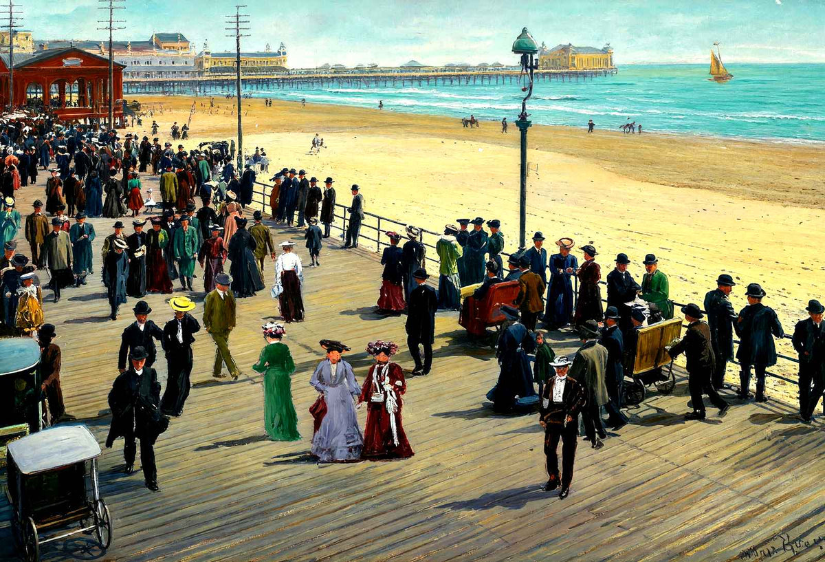 Spring Afternoon, Atlantic City, NJ in 1901 art print