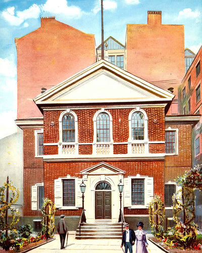 Carpenters Hall, Philadelphia PA in 1907 vintage print