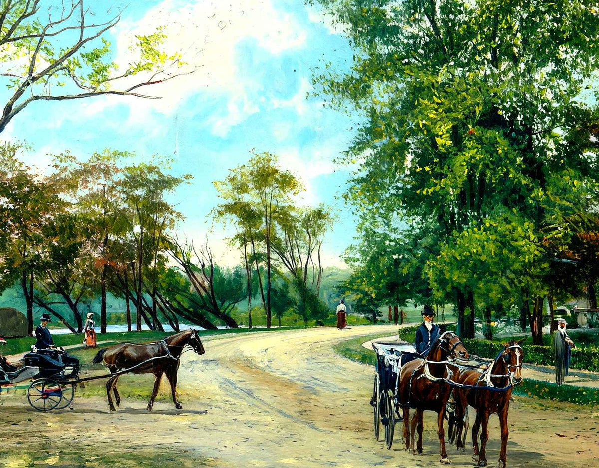 Drive Around Lake Carasaljo, Lakewood, NJ art print