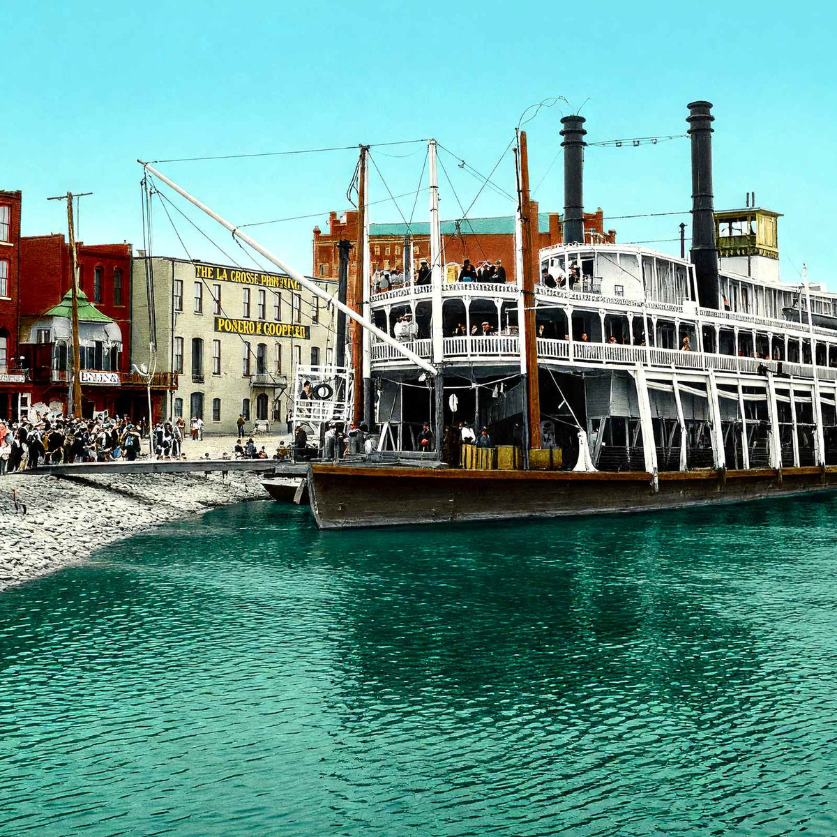 Harbor, LA Crosse, WI in 1906 vintage print