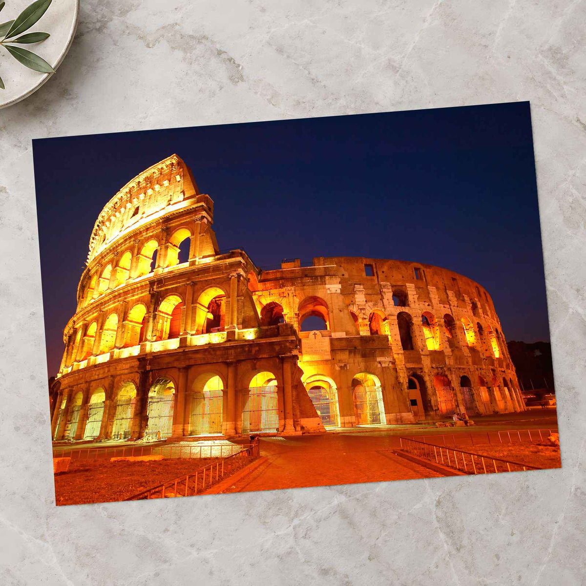 Roman Colosseum Glowing Warm Photo Print Wall Decor