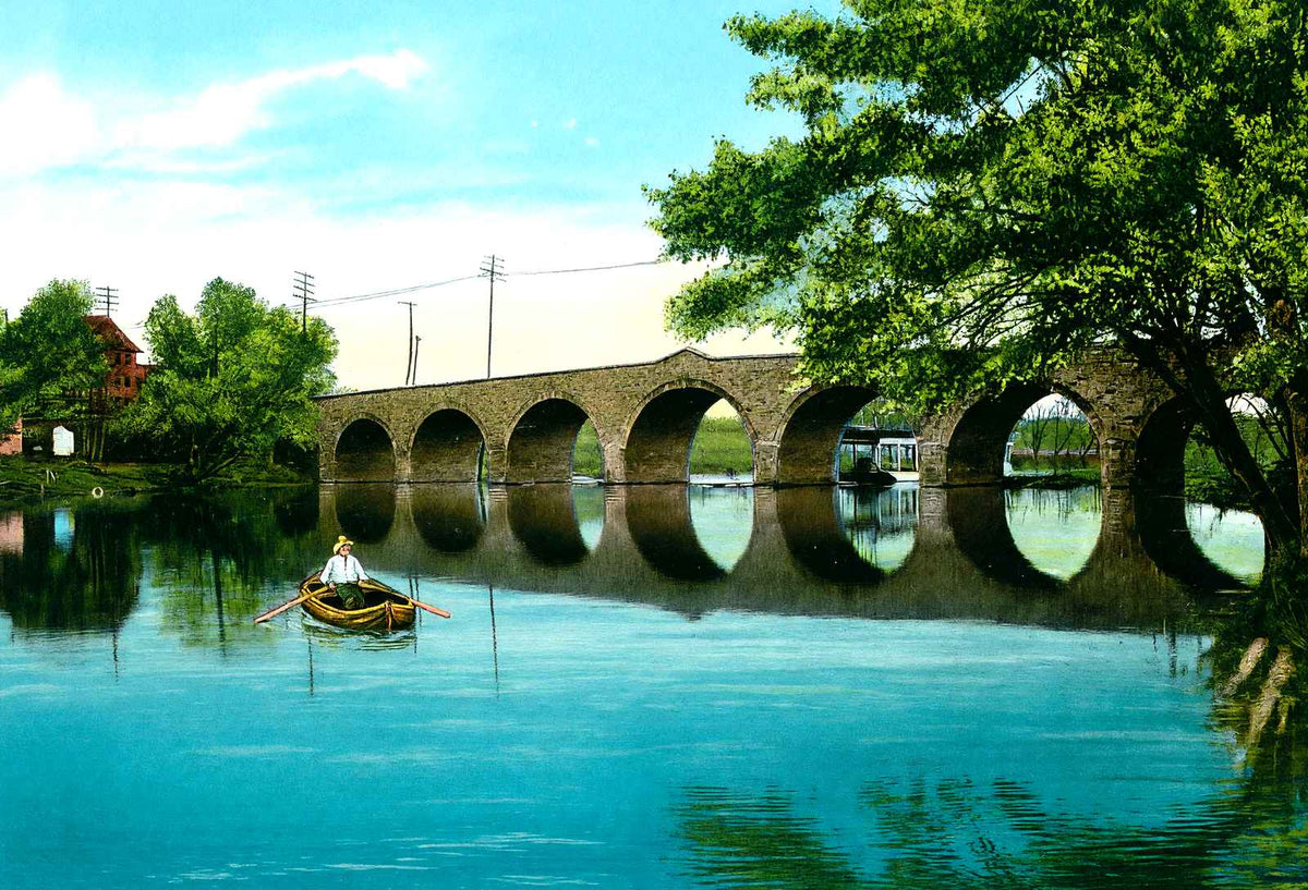 Witmer Bridge, Lancaster, PA in 1907 vintage print