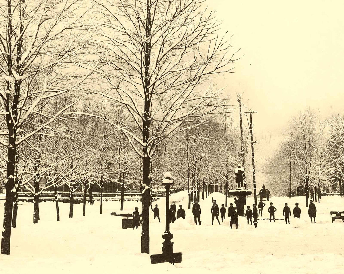 South Park in Winter, Philipsburg, PA in 1905 vintage print