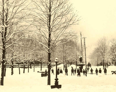 South Park in Winter, Philipsburg, PA in 1905 vintage print