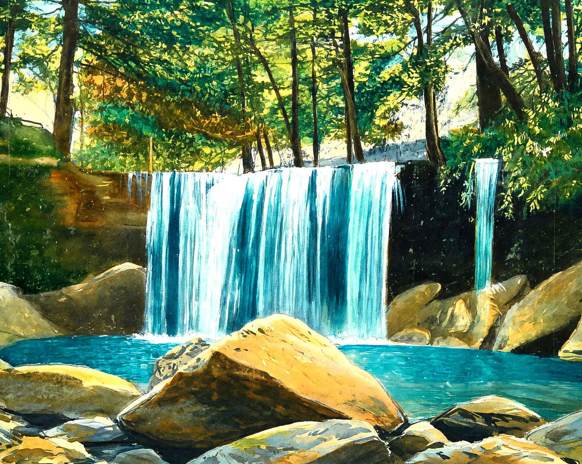 Falls at Cascade Park, New Castle, PA 1906 art print