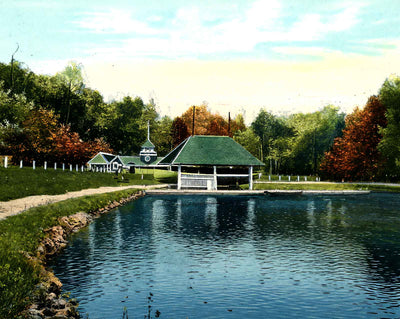 Cascade Park Lake & Boat House, New Castle PA vintage print