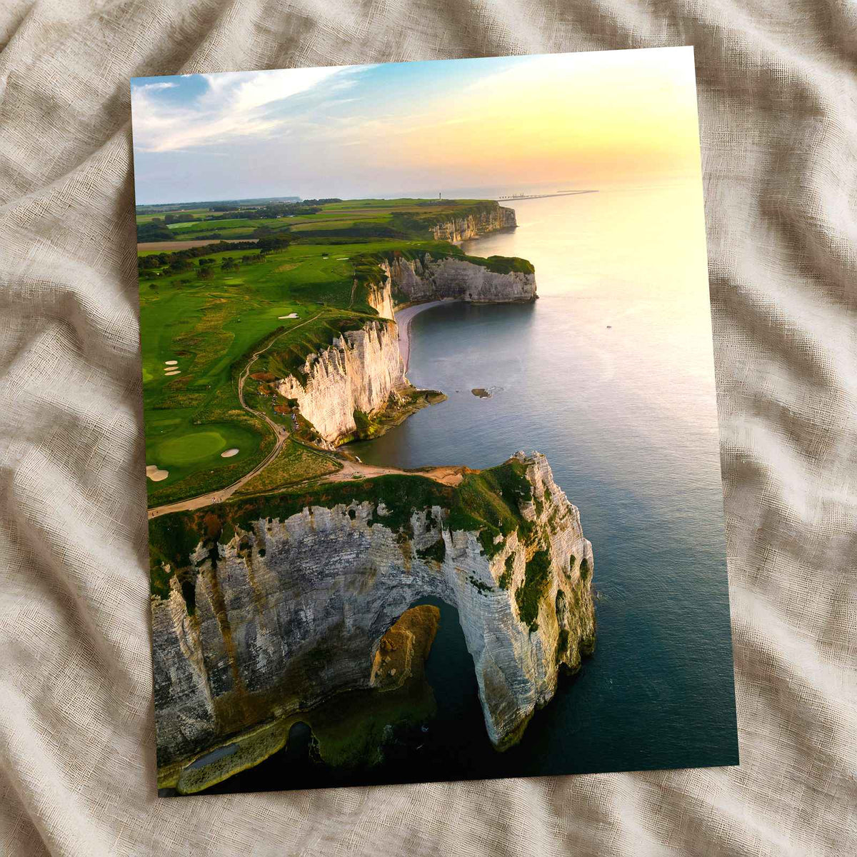 Golf Course Near the Ocean in Étretat, France by Mikita Chyrkun Photo Print Wall Decor