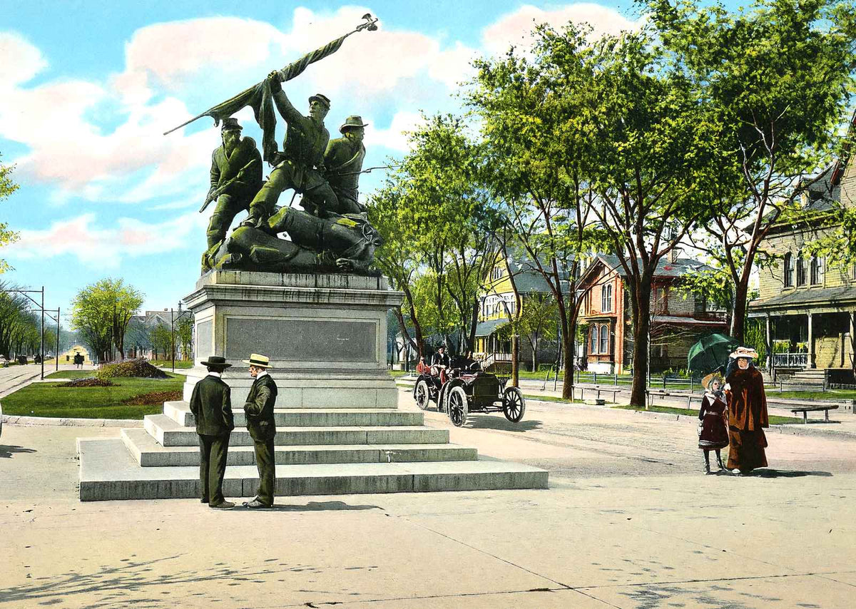 Soldiers Monument, Grand Avenue, Milwaukee vintage print