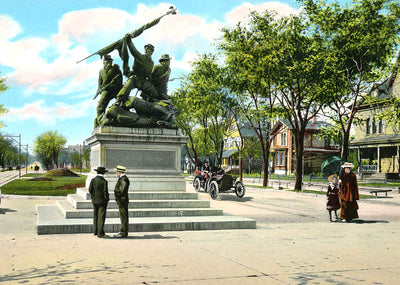 Soldiers Monument, Grand Avenue, Milwaukee vintage print