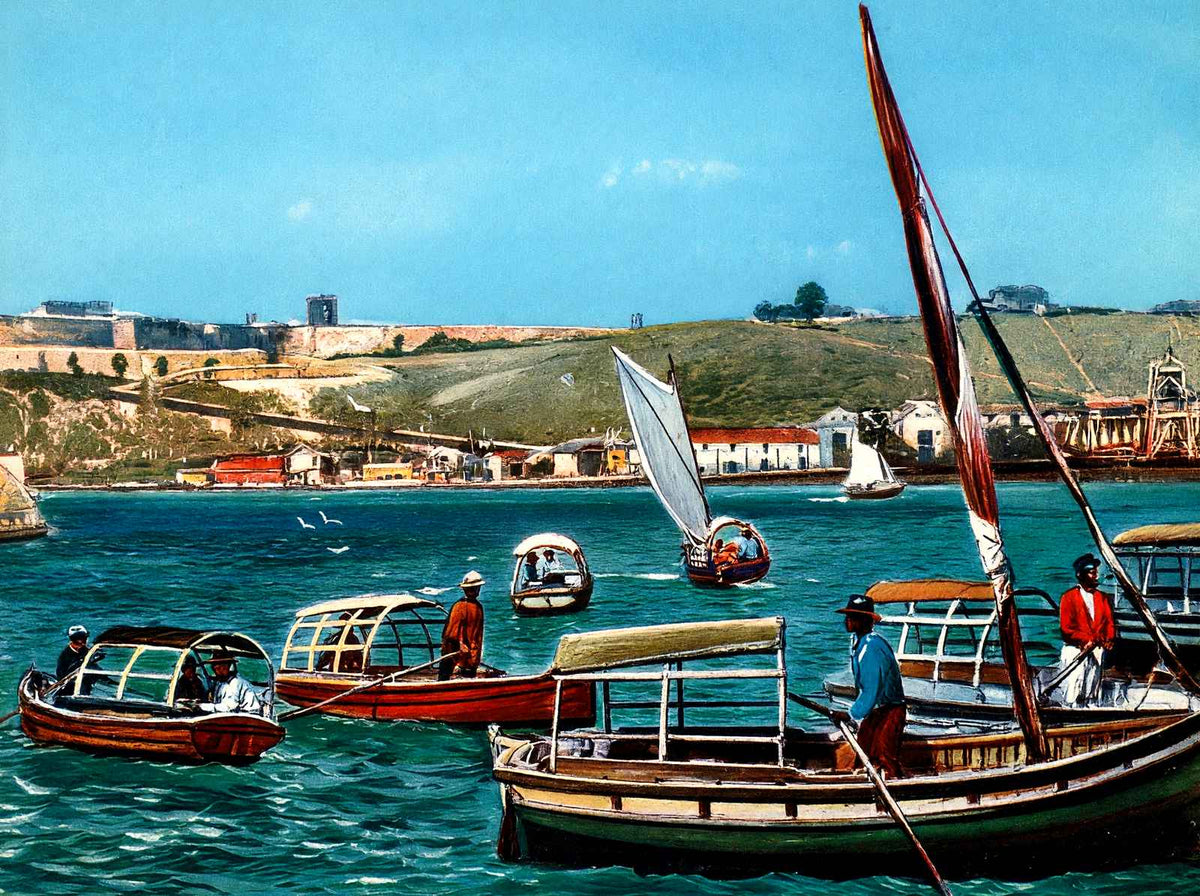 Havana Harbor, Cuba in 1923 vintage print