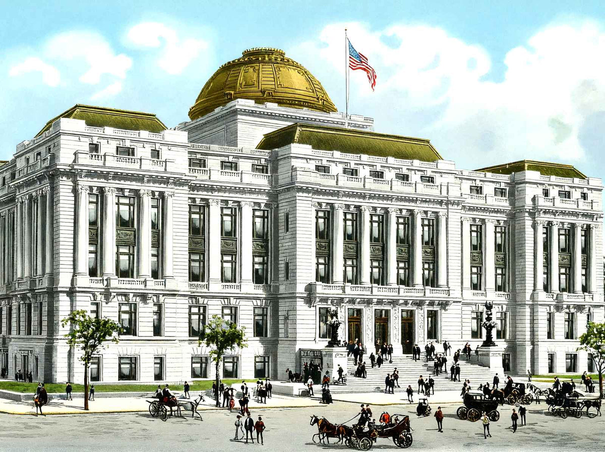 New City Hall, Newark, NJ in 1905 vintage print