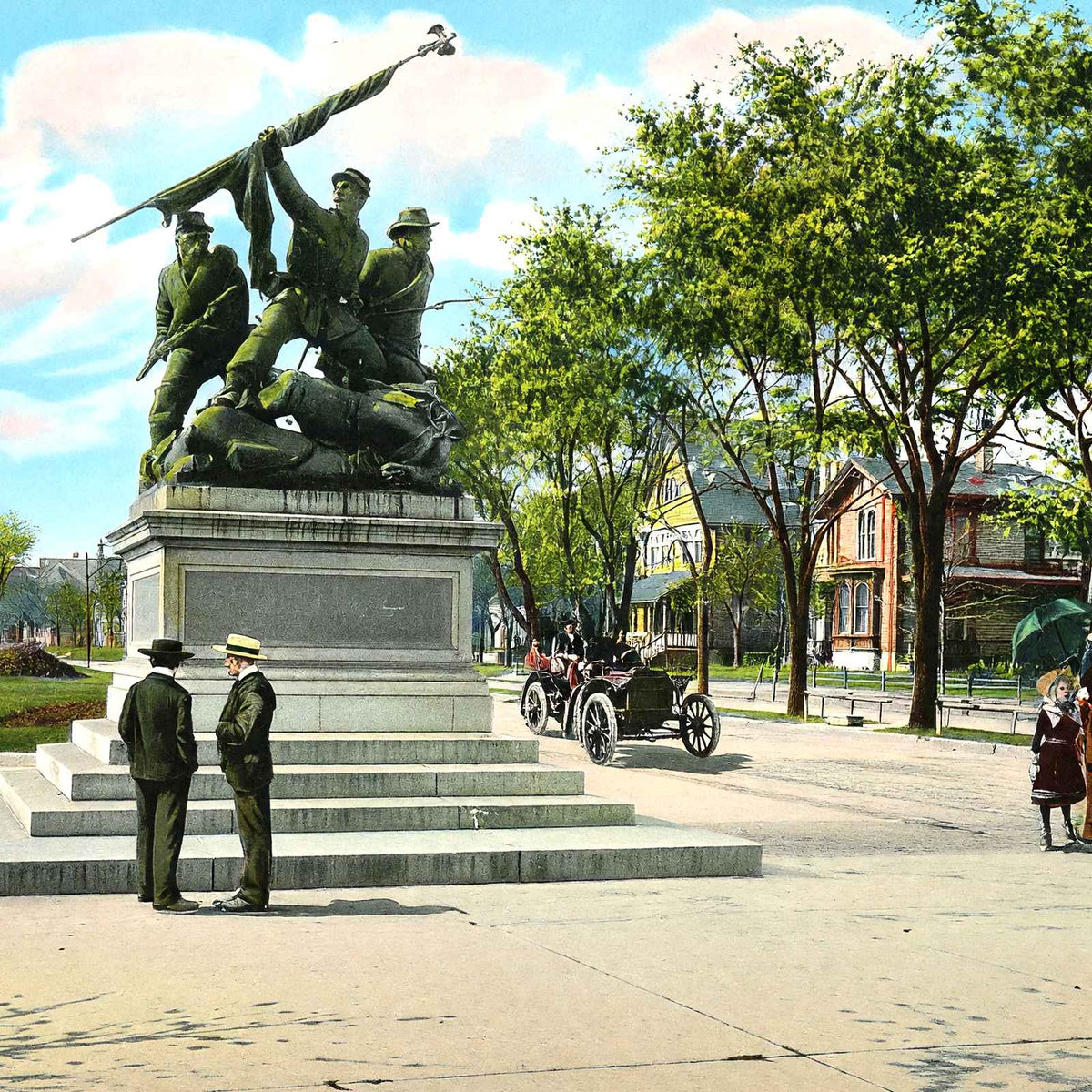 Soldiers Monument, Grand Avenue, Milwaukee vintage print
