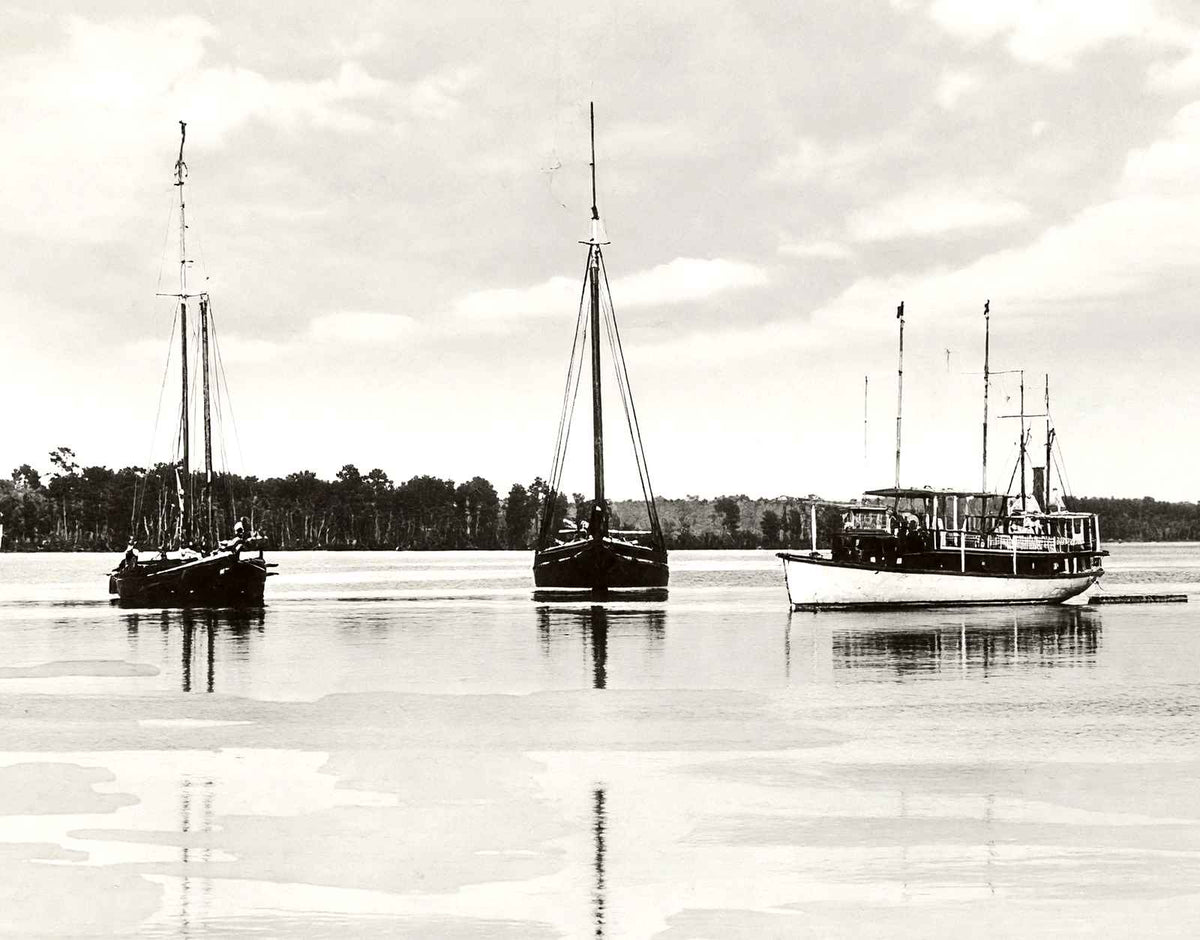 Pasquotank River at Elizabeth City NC in 1907 vintage photo print