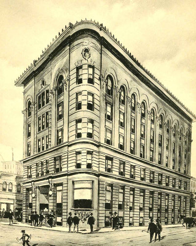 Trust Building, Durham, NC in 1904 vintage print