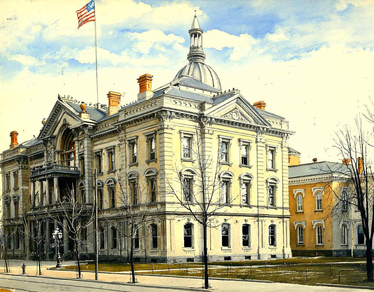 State Capitol, Trenton, NJ in 1905 art print
