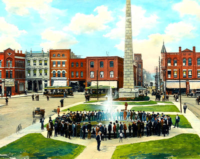 Pack Square, Asheville, NC in 1906 art print