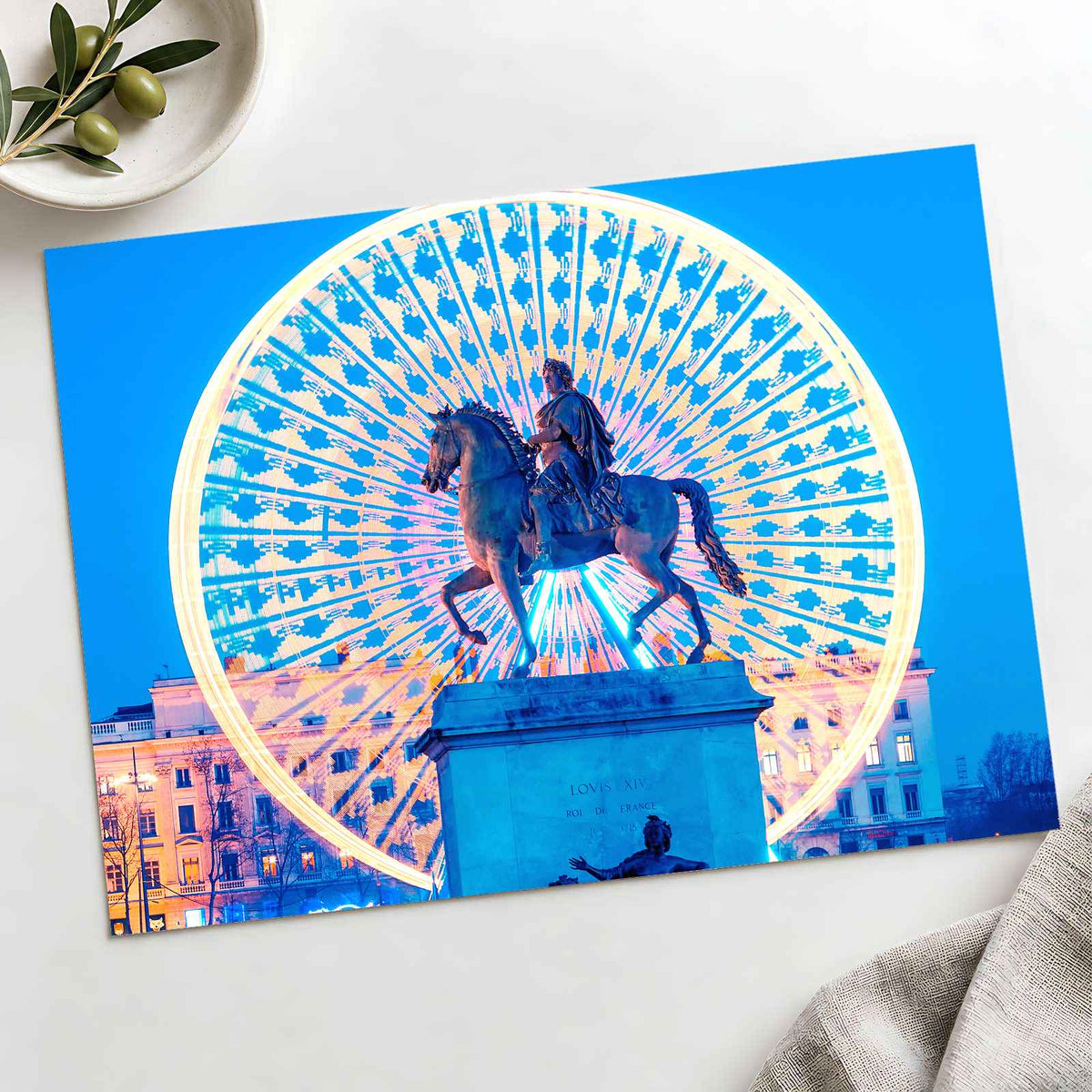 Statue of King Louis XIV in Lyon, France Art Print Wall Decor