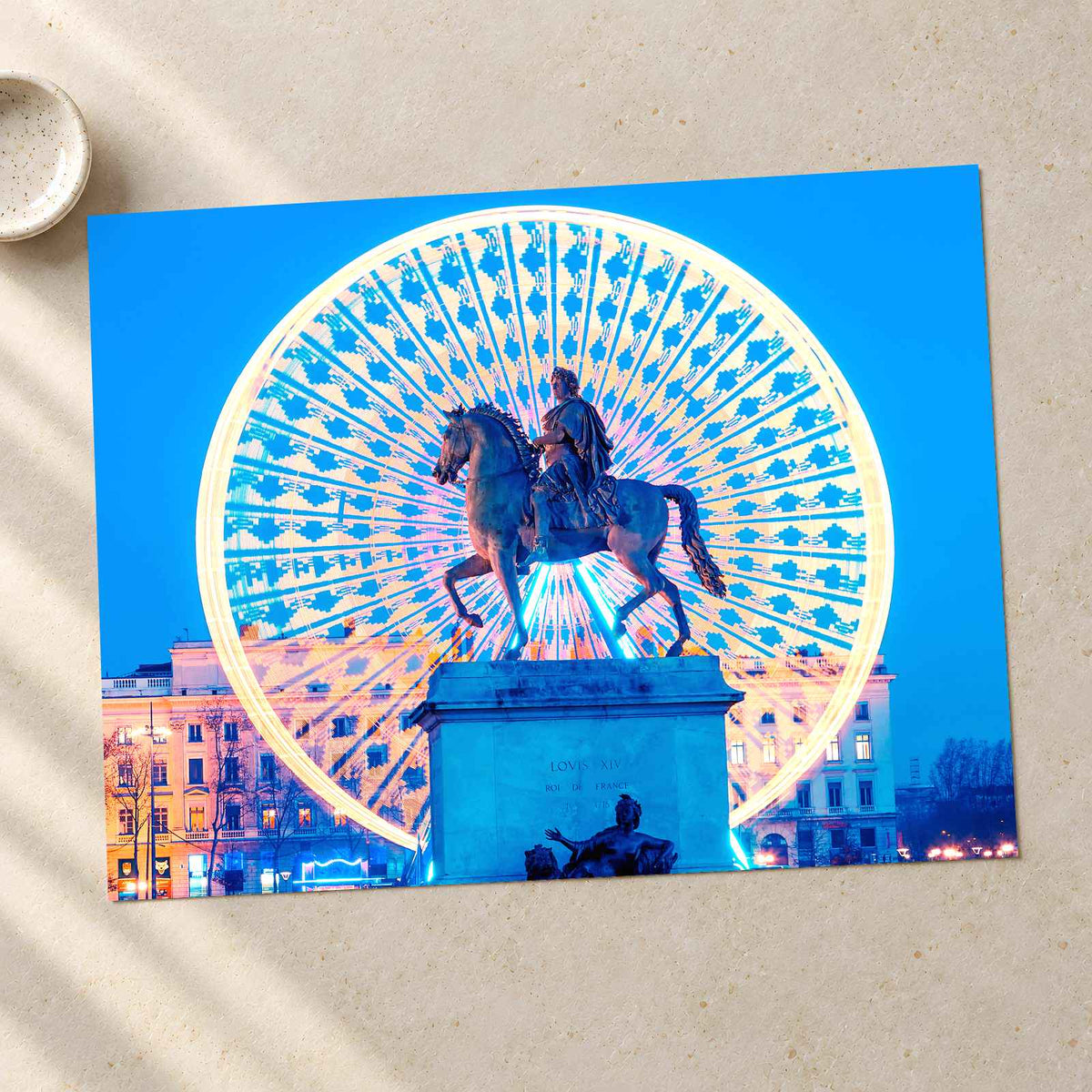 Statue of King Louis XIV in Lyon, France Art Print Wall Decor