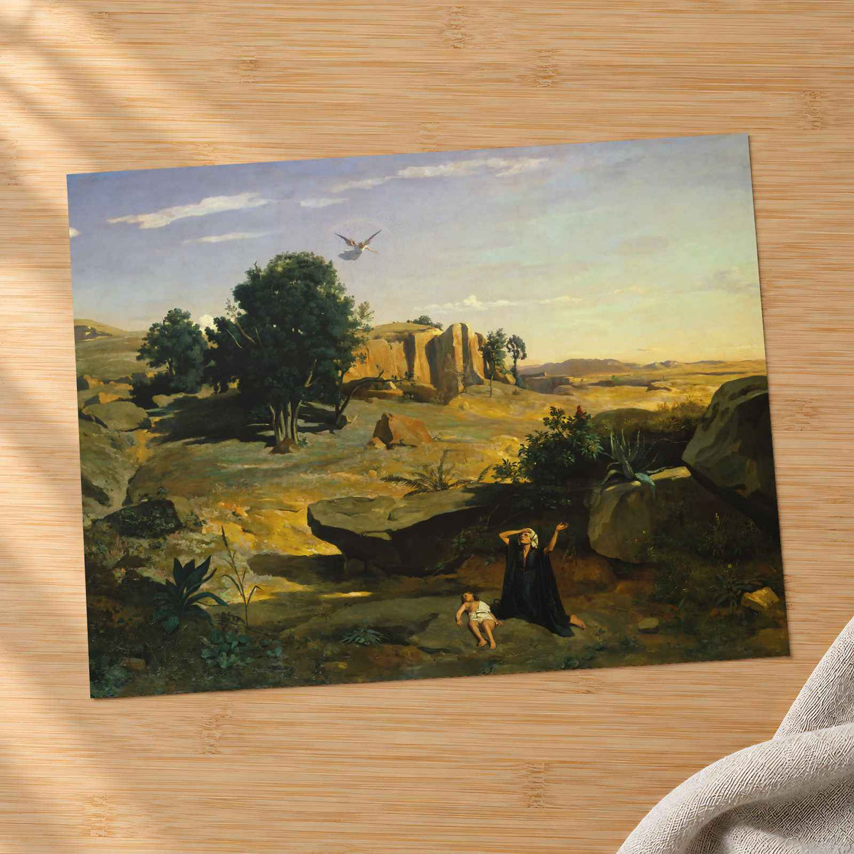 Hagar in the Wilderness art print by Camille Corot (1835)
