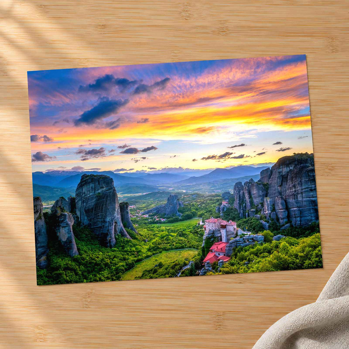 Monastery of Rousanou, St. Nicholas Anapavsa Photo Print Wall Decor