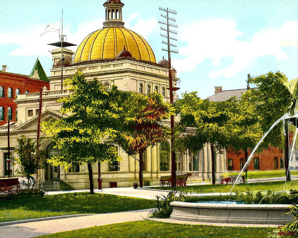 Post Office, Allegheny PA in 1906 vintage print
