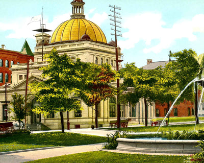 Post Office, Allegheny PA in 1906 vintage print