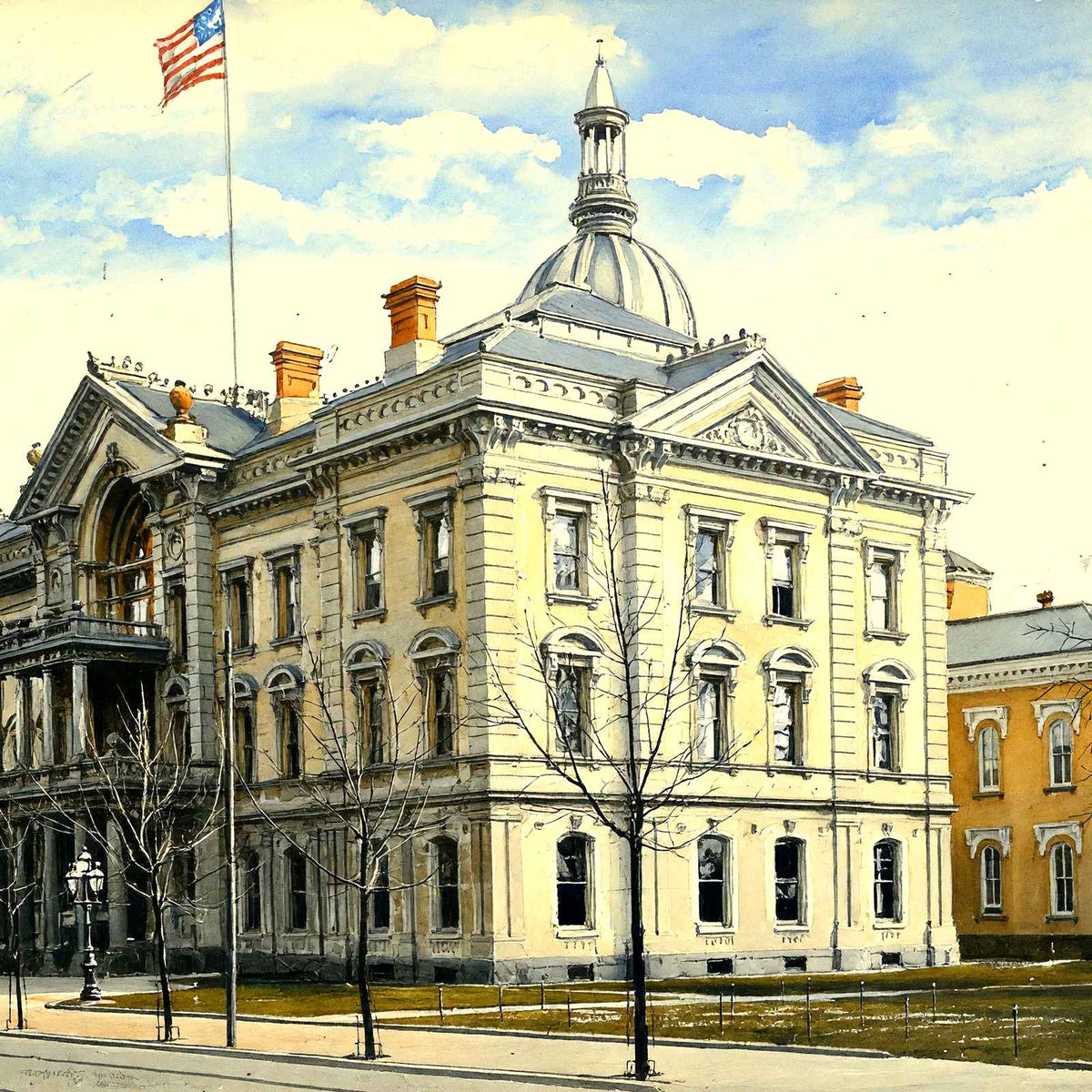 State Capitol, Trenton, NJ in 1905 art print