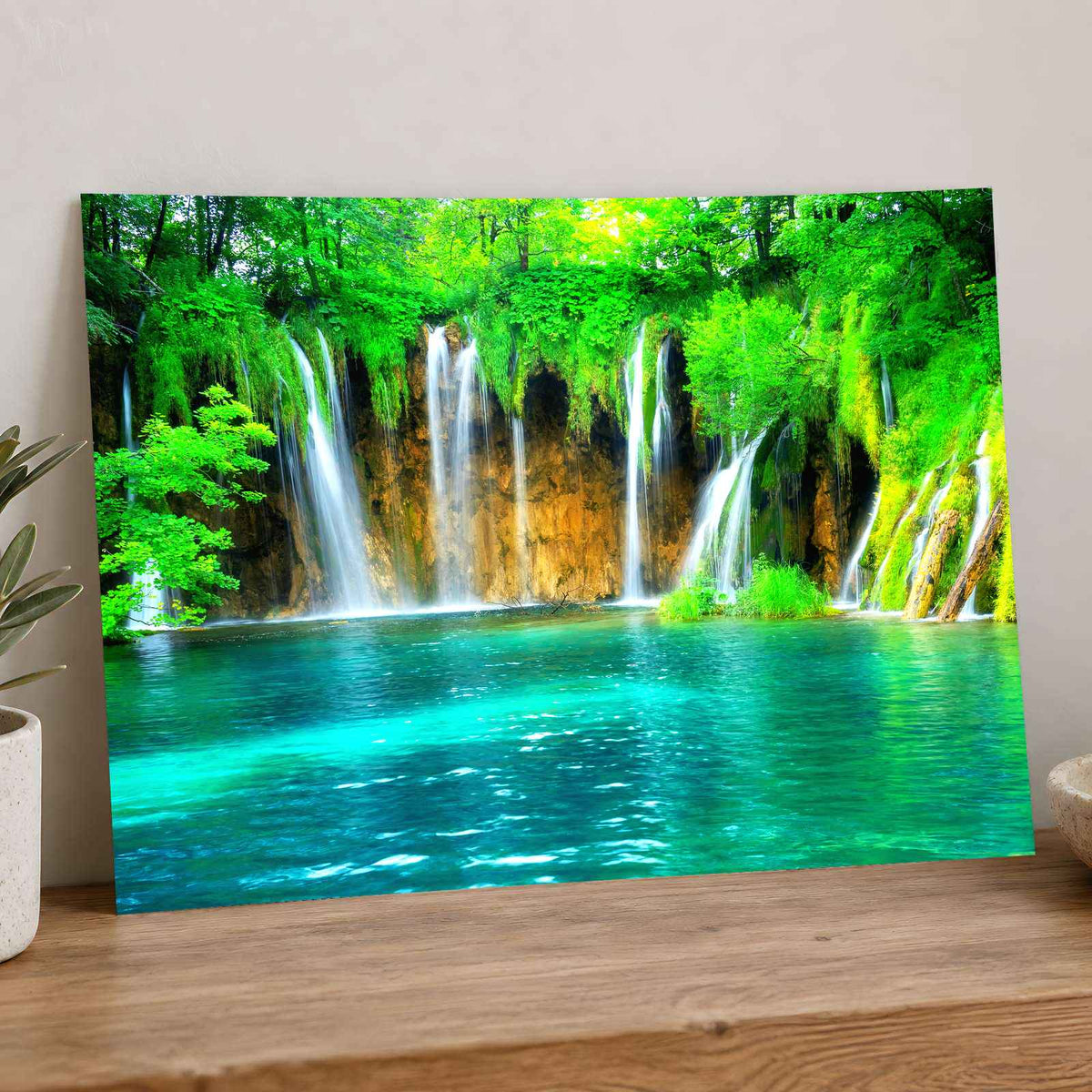 Multiple Waterfalls Cascading Photo Print Wall Decor
