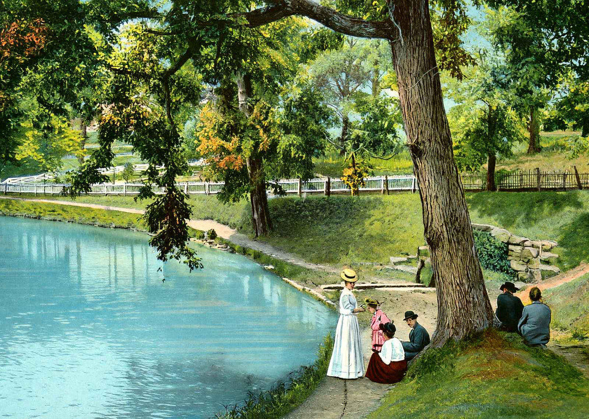 Fountain City Lake, Knoxville, TN in 1907 vintage print