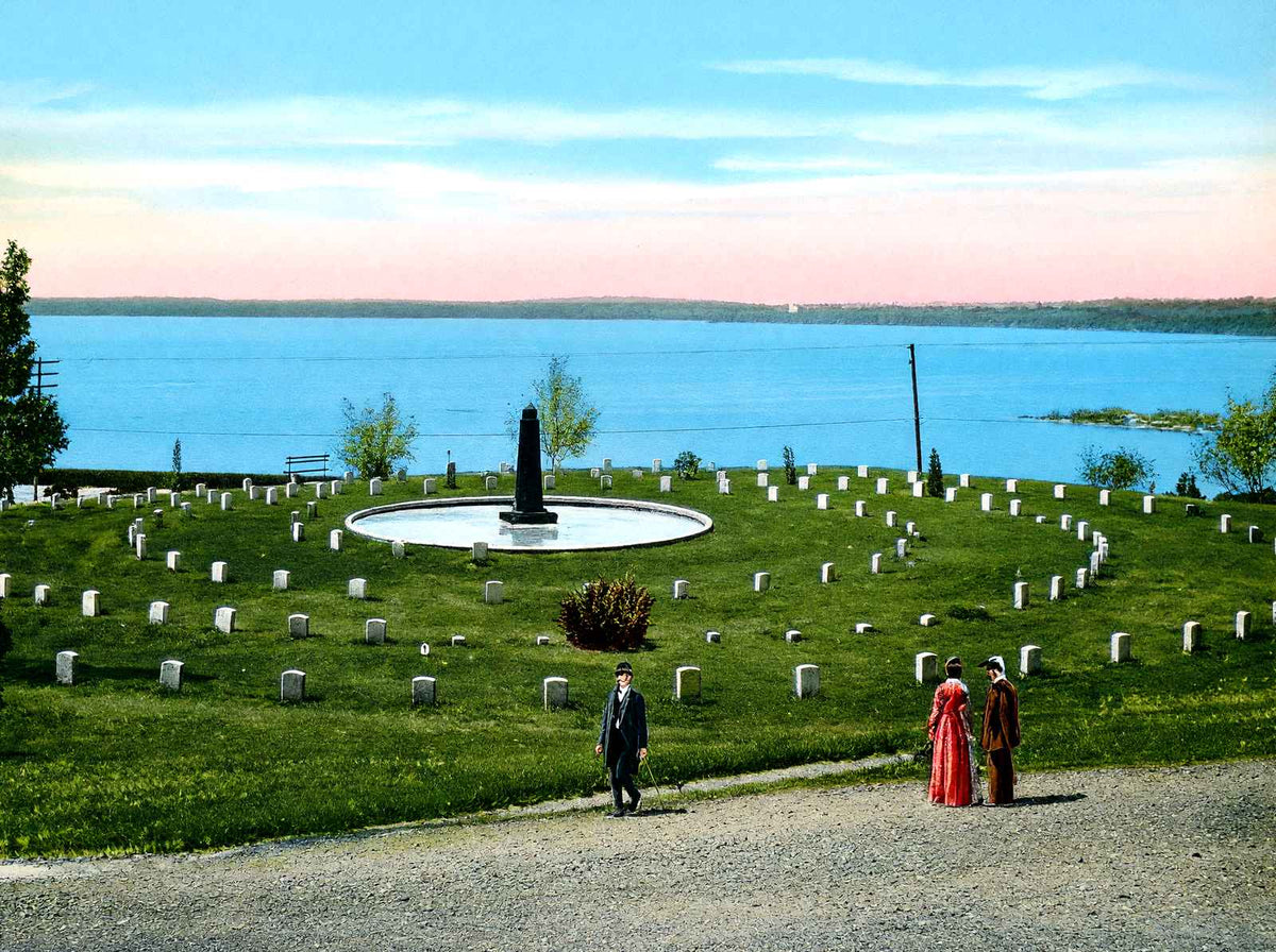 Officers Circle National Cemetery, Vicksburg vintage print