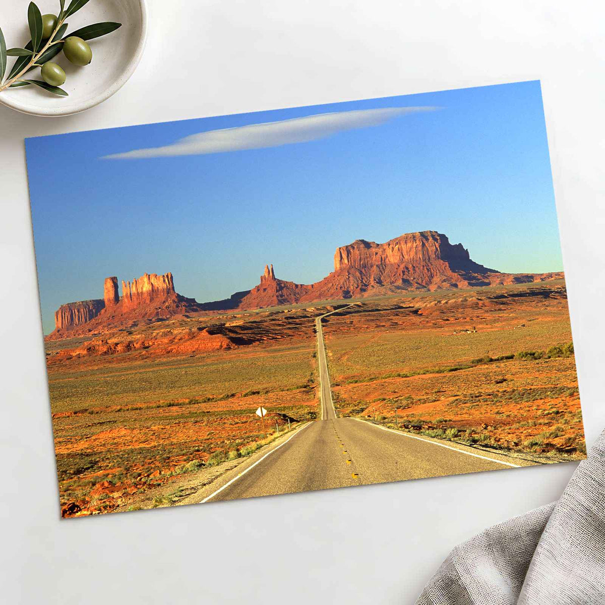 Monument Valley with Road in Arizona Photo Print Wall Decor