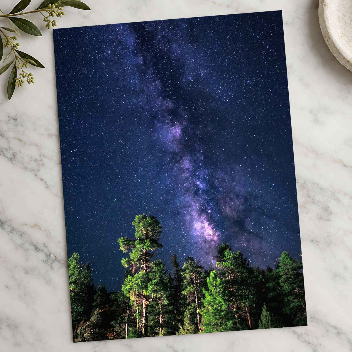 Trees and Milky Way by Arnaud Mariat Photo Print Wall Decor