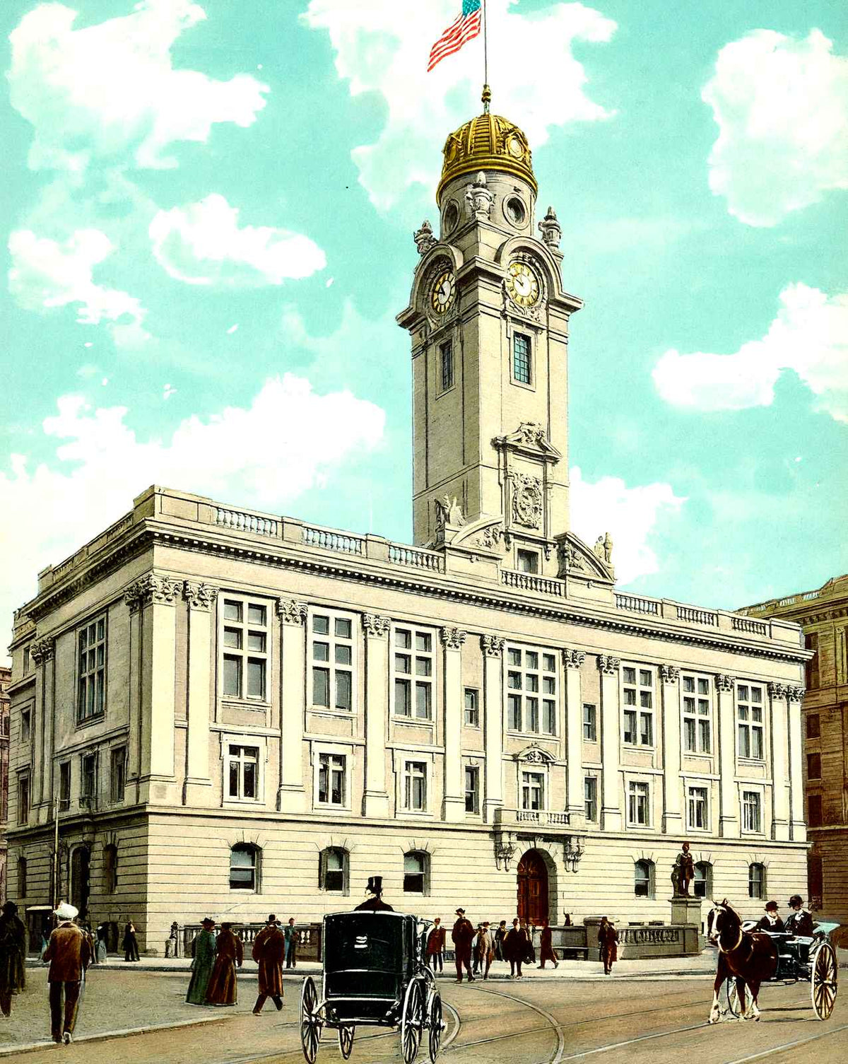 City Hall, Paterson, NJ in 1905 vintage print