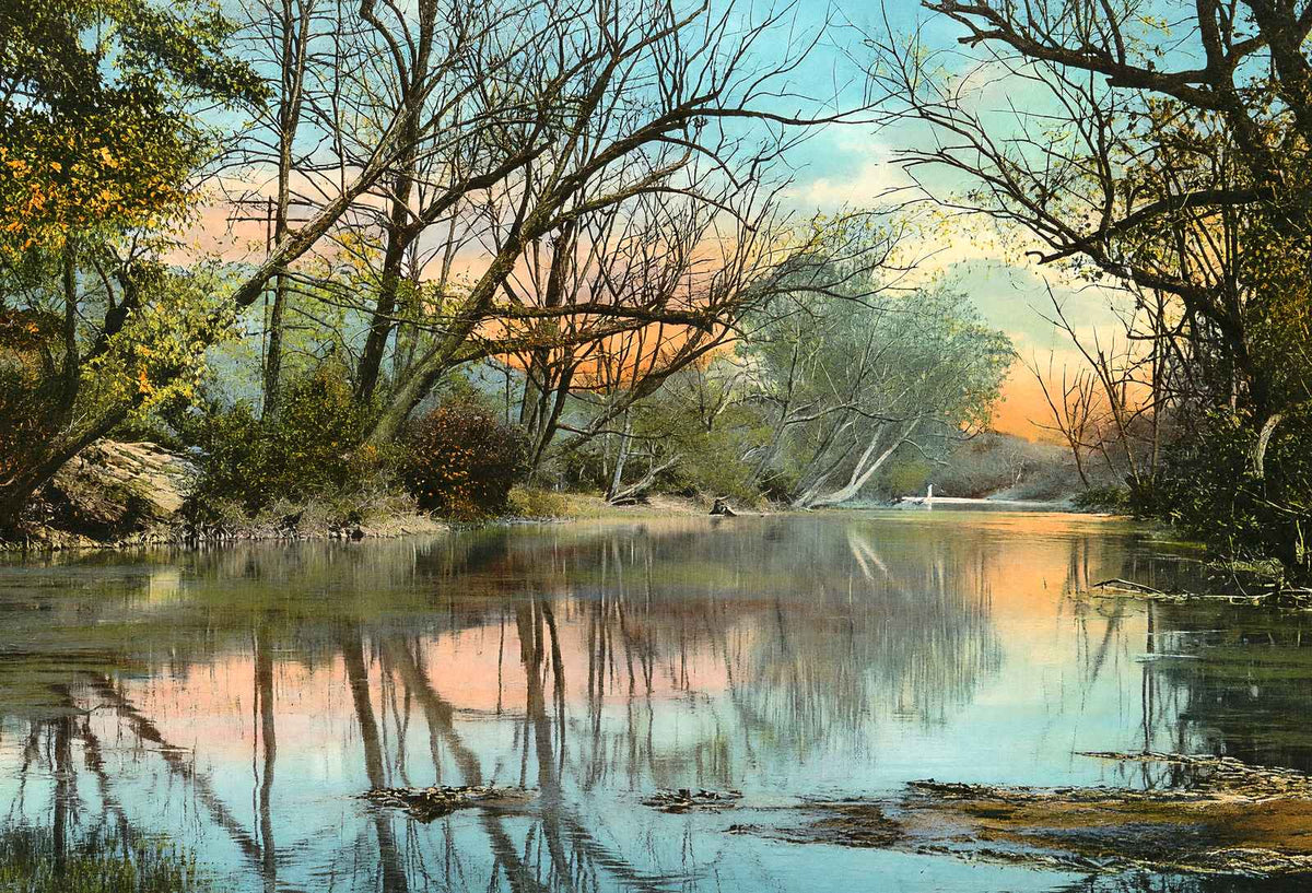 Swannanoa River, Asheville, NC in 1906 vintage print