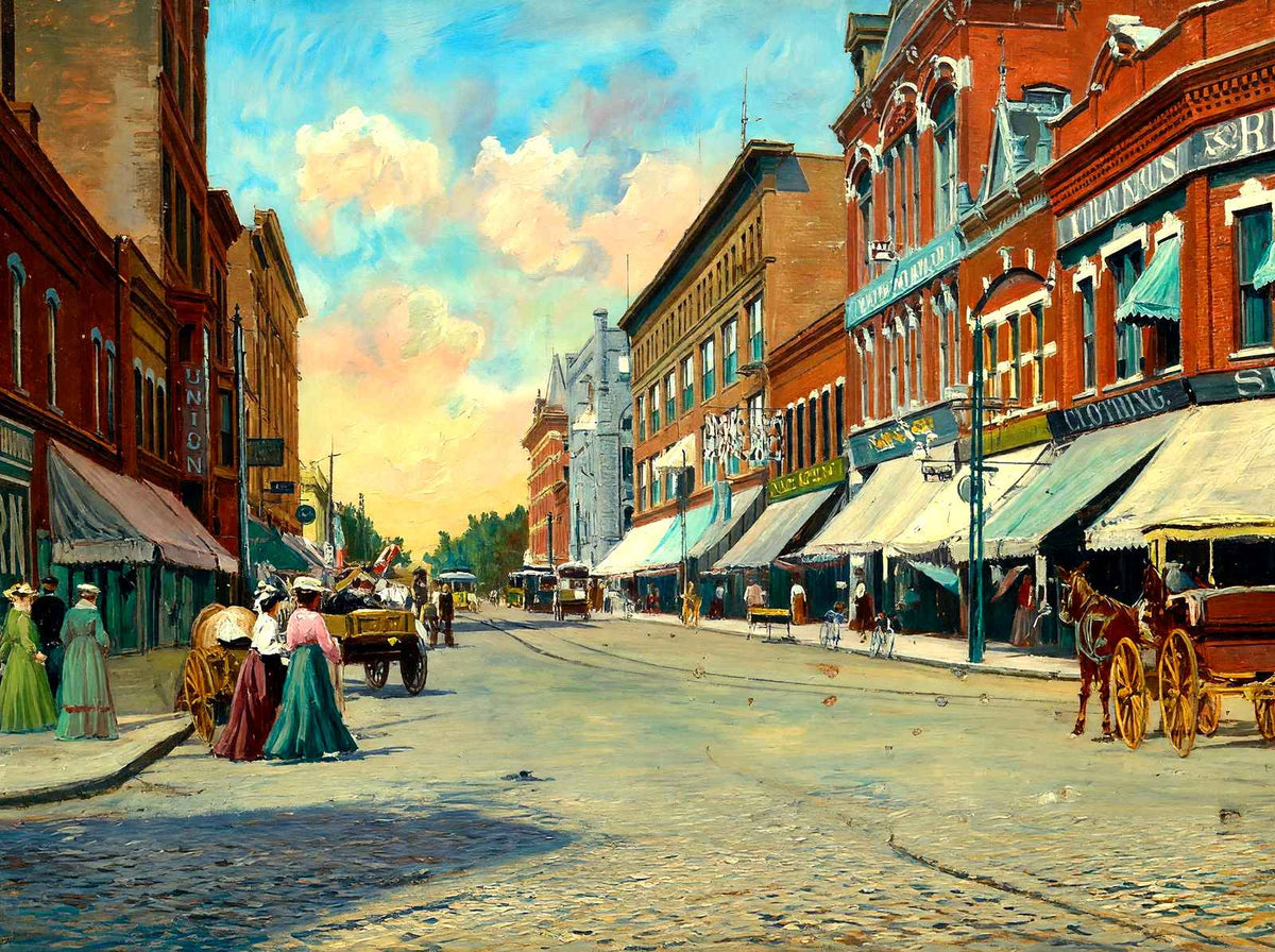 Fourth St from Pearl St, LA Crosse, WI (1906) art print