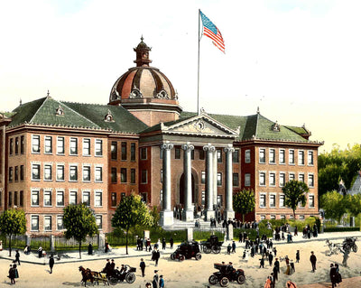 High School, Altoona PA in 1906 vintage print