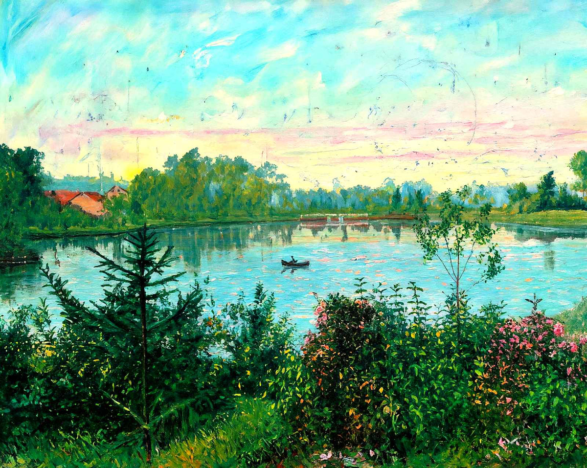 Long Park Lake, Lancaster, PA in 1907 art print