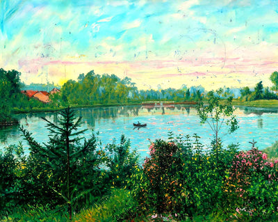 Long Park Lake, Lancaster, PA in 1907 art print