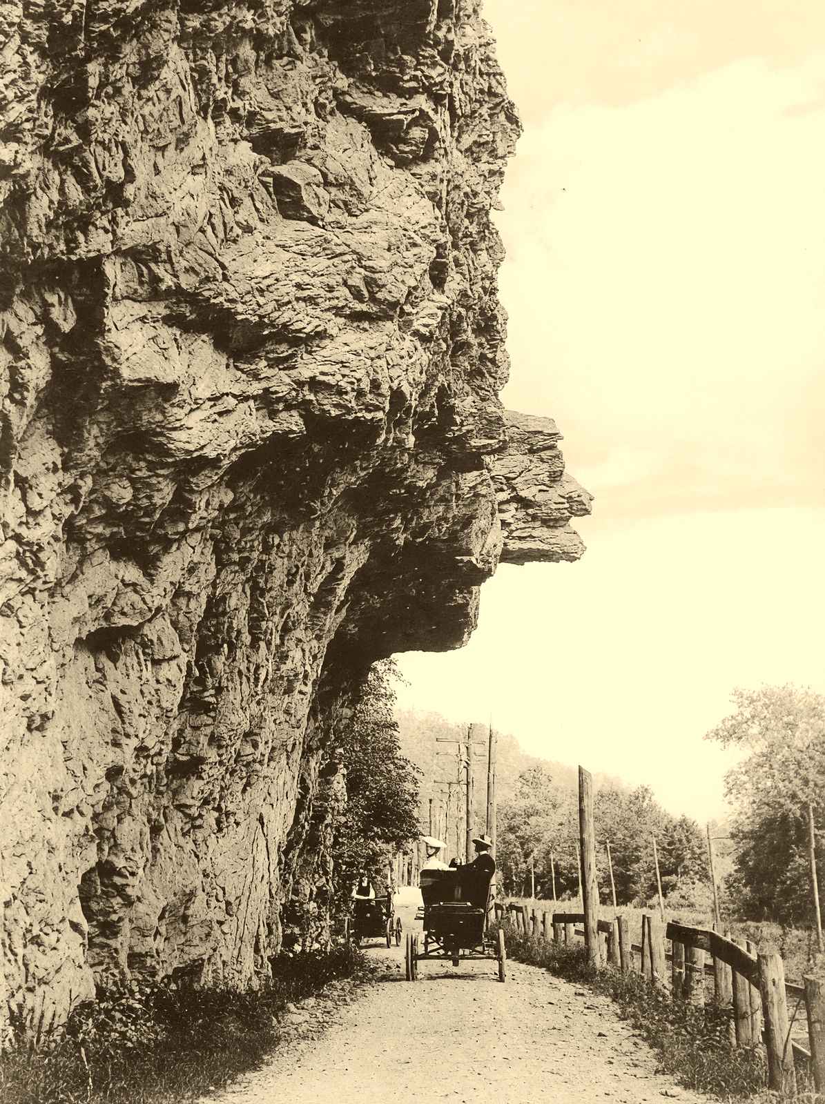 Profile Rock, Bloomsburg, PA in 1905 vintage photo print