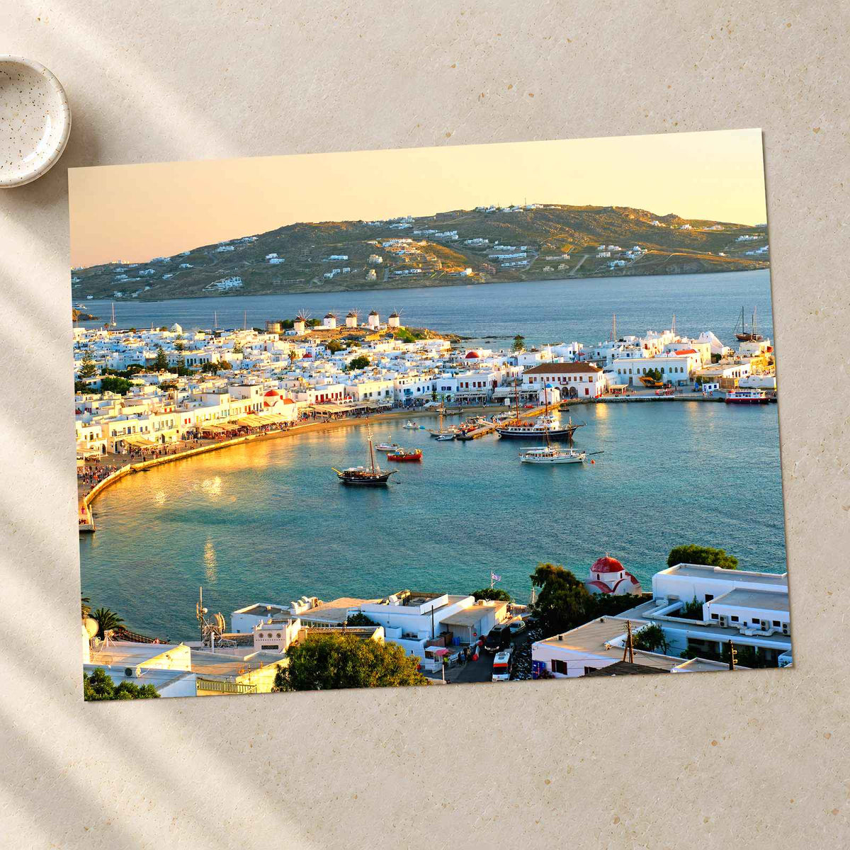Harbor of Mykonos in Greece Photo Print Wall Decor