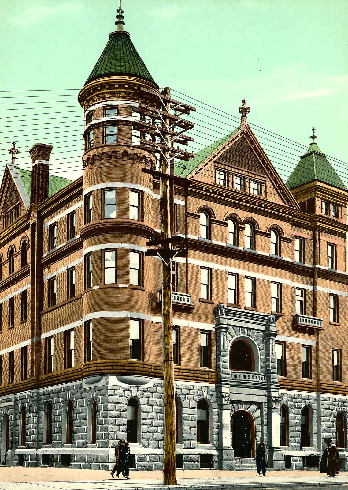 City Hall, Wilkes-Barre, PA in 1907 vintage print