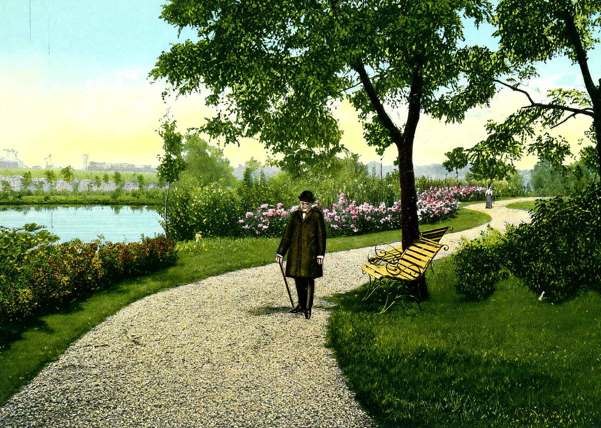 Long Park, Lancaster, PA in 1907 vintage print