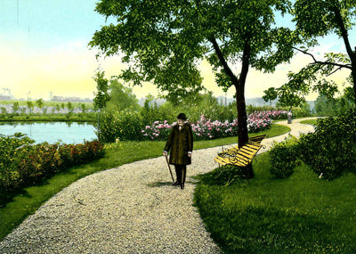Long Park, Lancaster, PA in 1907 vintage print